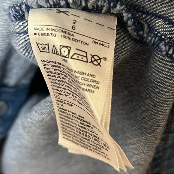 Gap Button Down Denim Dress Pockets Size 2 Western Cowgirl Rodeo - Picture 5 of 7